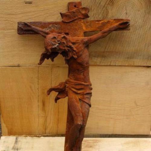 Cast Iron Jesus on Crucifix Statue - 600mm High