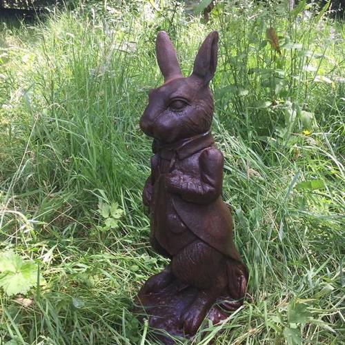 Cast Iron Standing Rabbit Statue - 510mm High