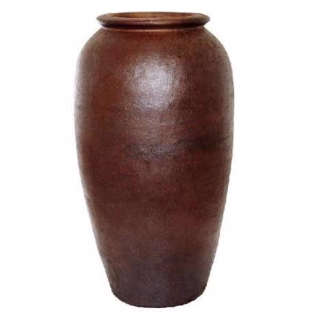 Ironstone - Llavaneras Round Jar Planter - Brown - 750W x 1300H x 750L mm