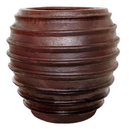 Ironstone - Irun Round Jar Planter - Brown - 710W x 710H x 710L mm