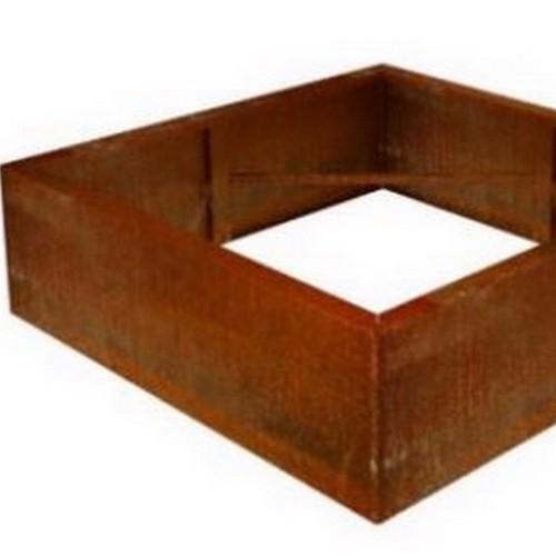 Corten Steel - Unus Square Raised Bed Planter - Rust - 1000W x 500H x 1000L mm