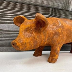 Cast Iron Mini Piglet Statue - 320mm High