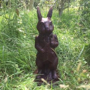 Cast Iron Standing Rabbit Statue - 510mm High