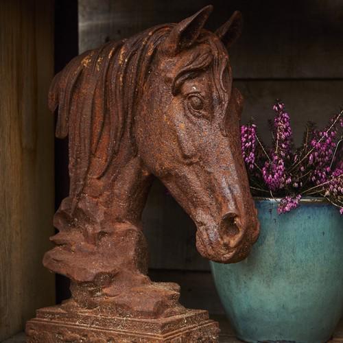 Cast Iron Graceful Horse Statue - 440mm High