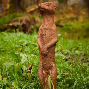 Cast Iron Mischeivous Meerkat Statue - 500mm High