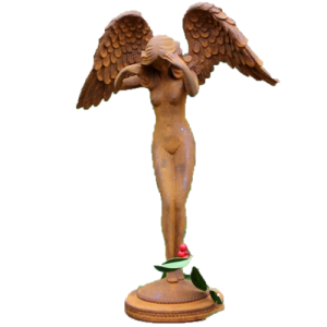 Cast Iron Winged Goddess Statue - 370mm High