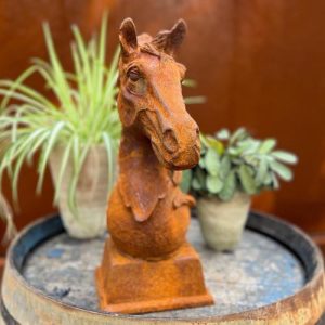 Horse Head on Ball Plinth - Left