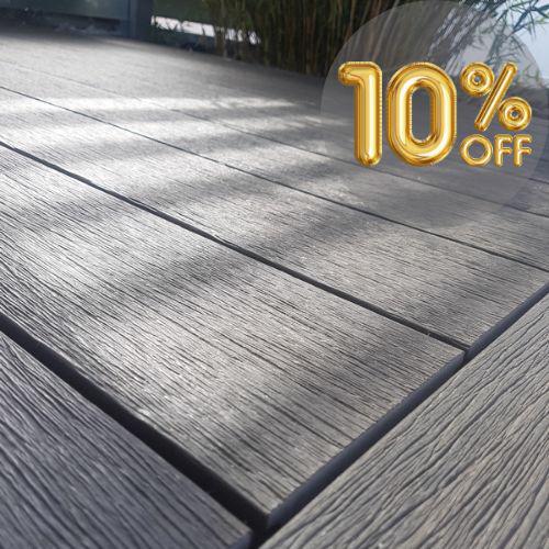 Fiberdeck Decking Vintage Lunar Grey 138 x 23mm * - Round Wood of Mayfield