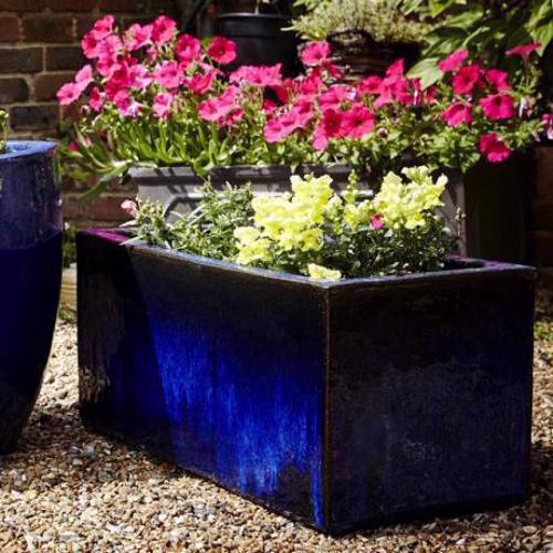 Glazed Rectangular Trough Planter