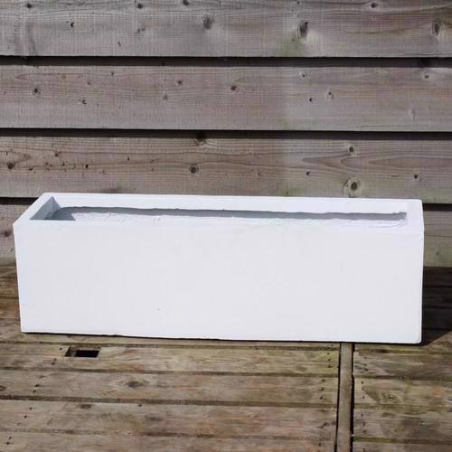 Arcadian Fibrestone - Rectangular Trough Planter - White