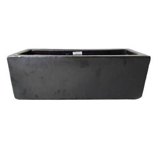 Glazed Rectangular Trough Planter - Charcoal