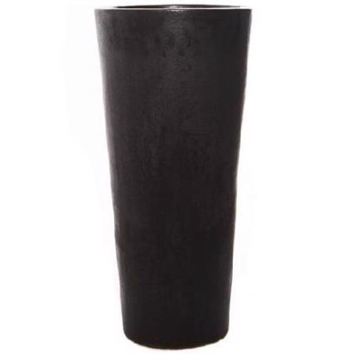 Glazed Tall Round Vase Planter - Charcoal