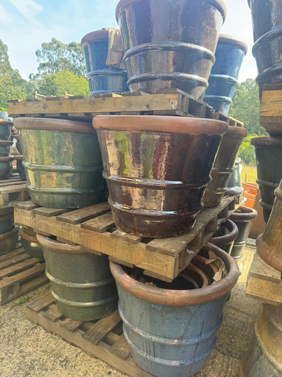 Glazed Ceramic Yakuta Fuyang Pot - Blue