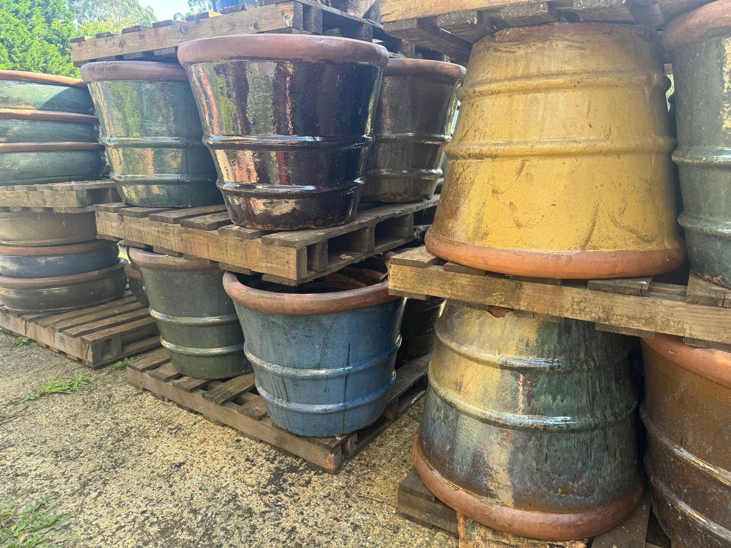 Glazed Ceramic Yakuta Fuyang Pot - Green