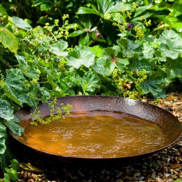 Corten Steel Curved Water Bowl