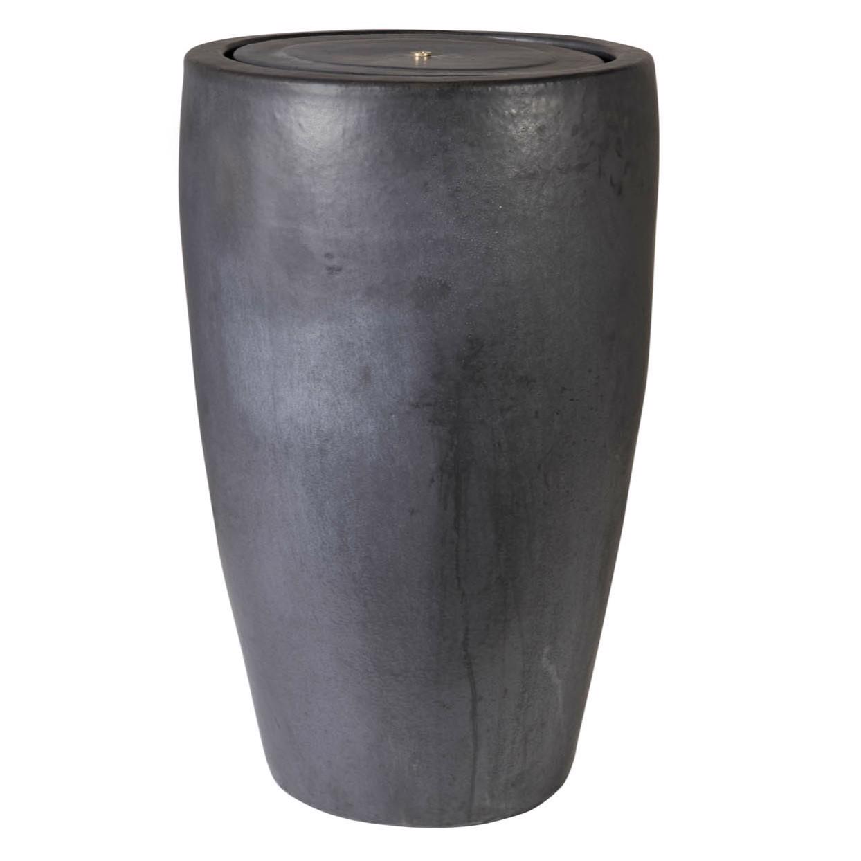 Glazed Ceramic Praga Hi Fountain - Matt Black