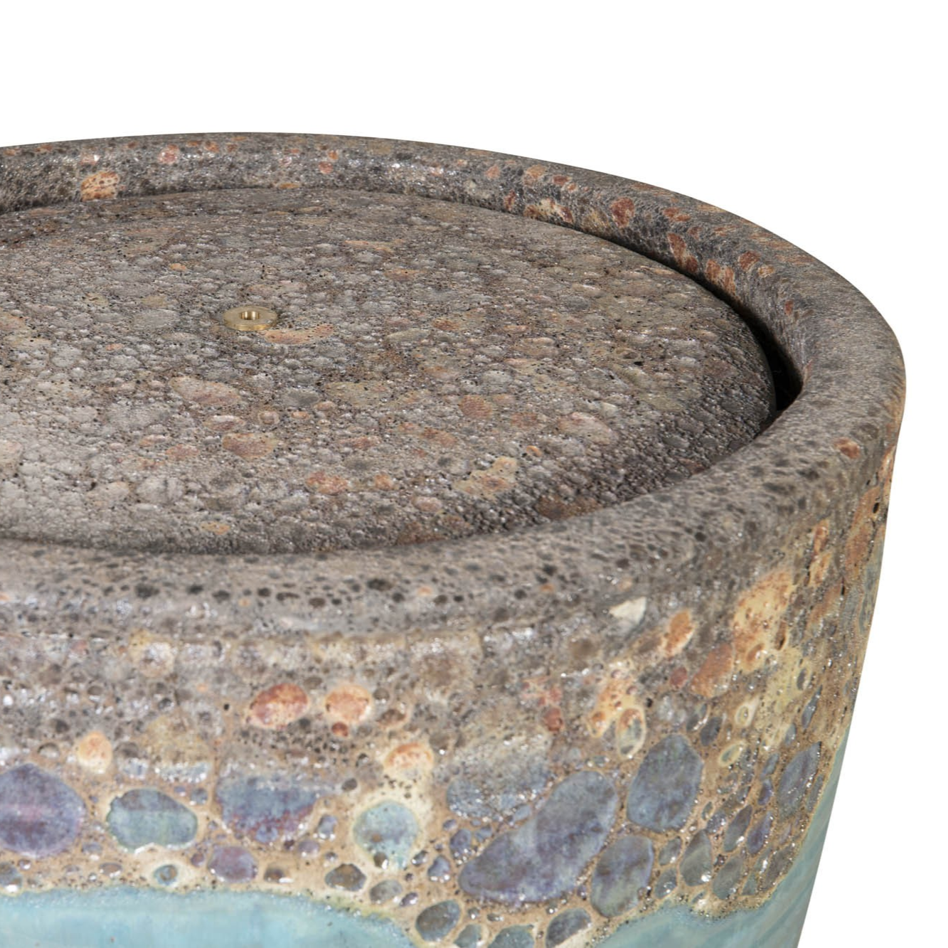 Glazed Ceramic Belaya Fountain - Sparkling Brown/Falling Green