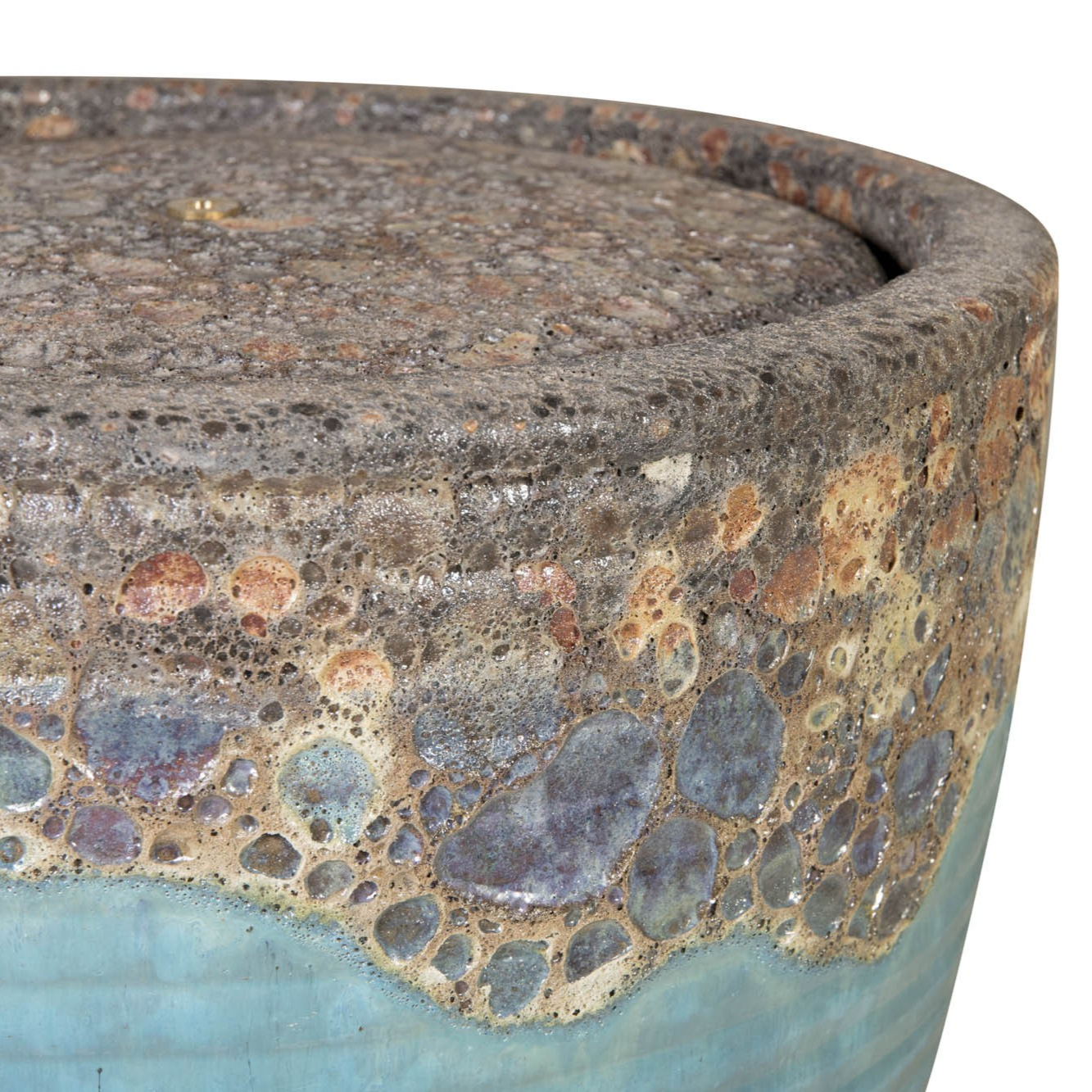 Glazed Ceramic Belaya Fountain - Sparkling Brown/Falling Green