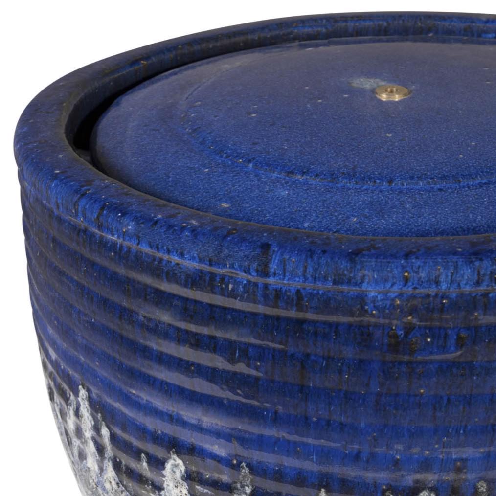 Glazed Ceramic Belaya Fountain - Blue/Angkor Blue