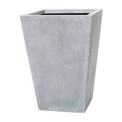 Polystone Contemporary Square Vase - Pebble Grey