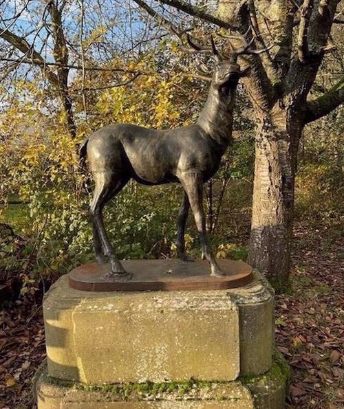 Cast Iron Majestic Stag - Bronze Statue - Facing Right