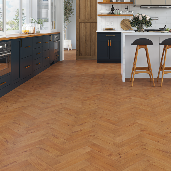 BURNHAM OAK Engineered Oak Herringbone Parquet - UV-oiled