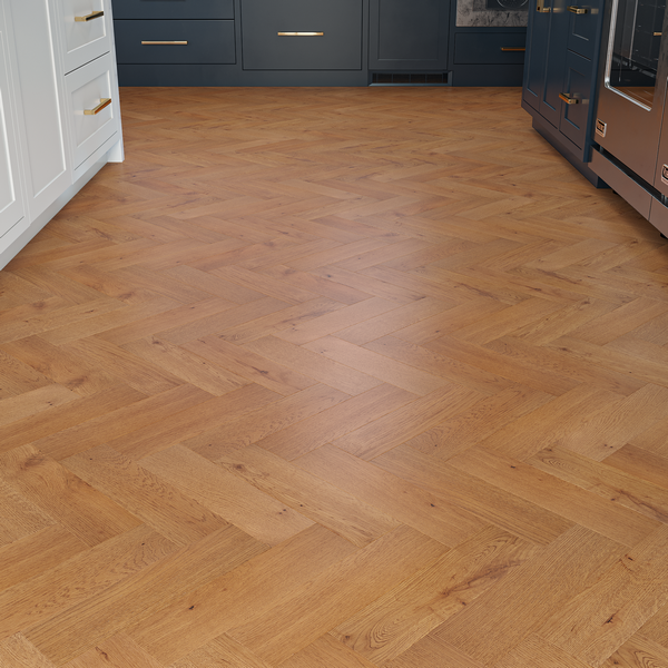 BURNHAM OAK Engineered Oak Herringbone Parquet - UV-oiled