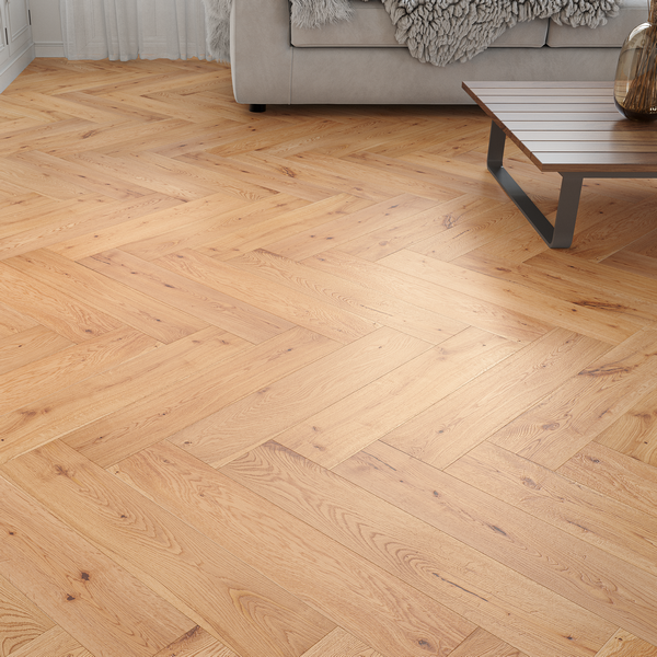 HATFIELD OAK Engineered Oak Herringbone Parquet - UV-oiled