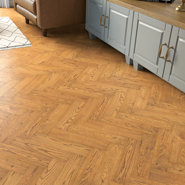 MOORS OAK Engineered Oak Herringbone Parquet - UV-oiled