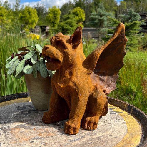 Cast Iron Monster Gargoyle Statue