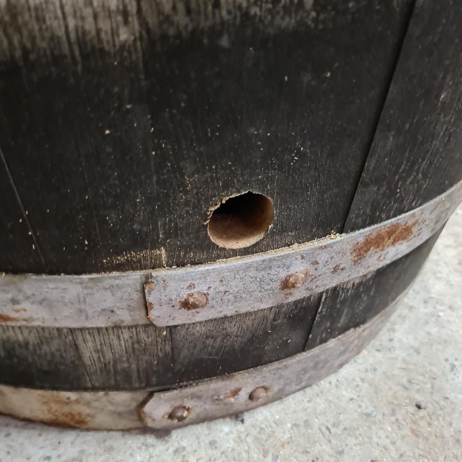 Converted Weathered Oak Wine Barrel 275L Water Butt