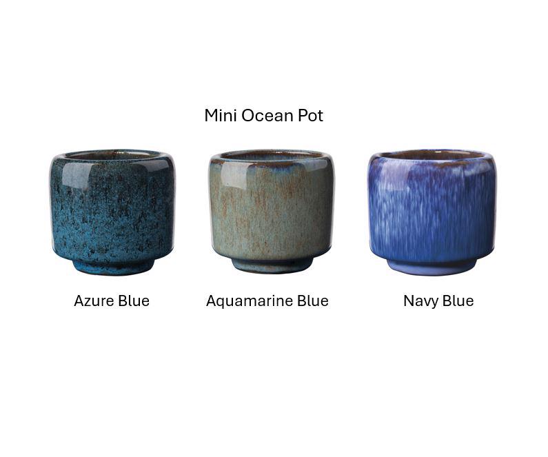 Glazed Ocean Pots Aquamarine