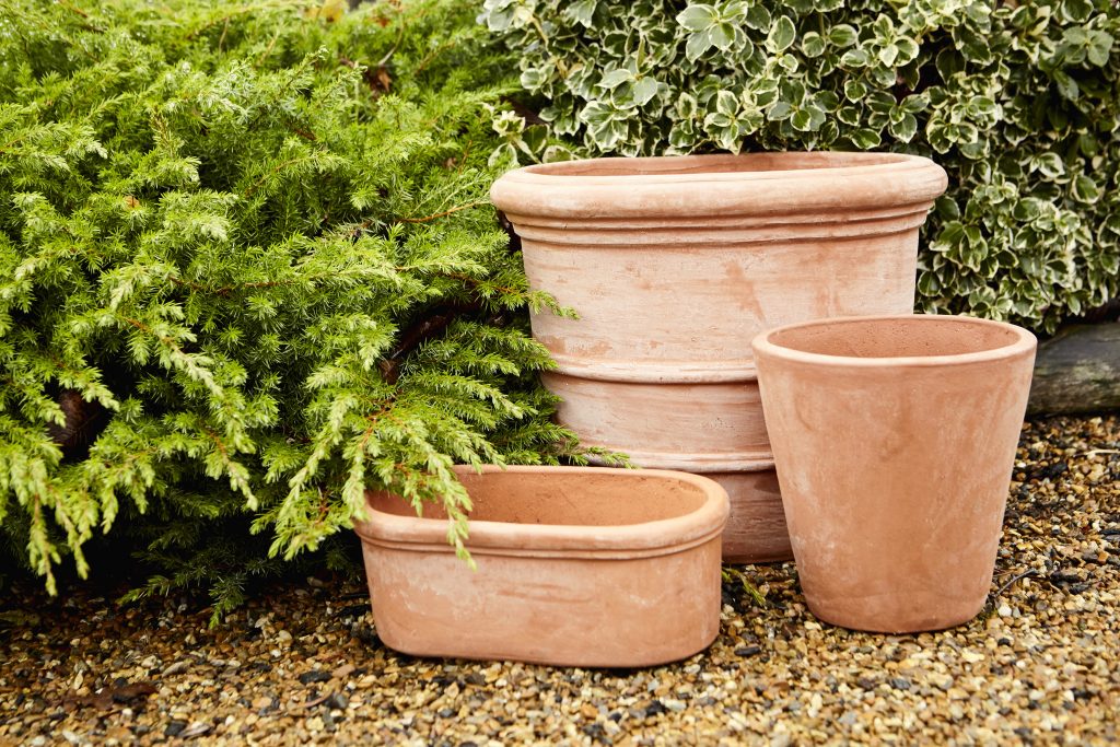 Terracotta planter cluster