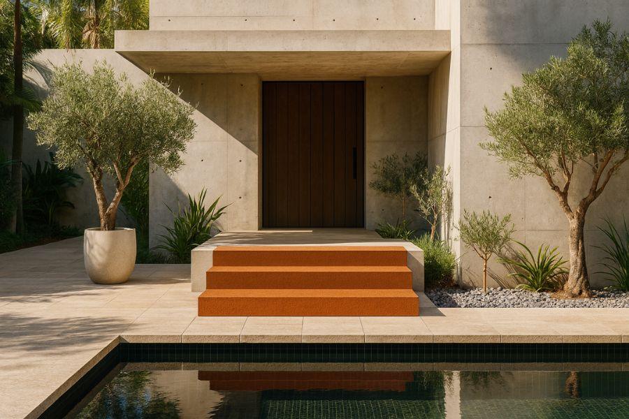 Corten Steel Steps (3 Steps) - Round Wood of Mayfield
